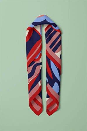 Saten İpek Kelebek Desenli Kadın Bandana