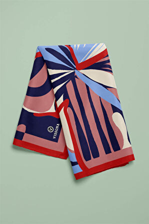 Saten İpek Kelebek Desenli Kadın Bandana