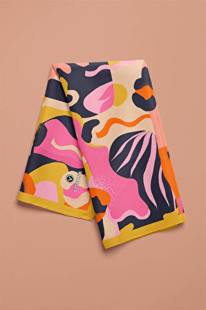 Saten İpek Geometrik Desenli Kadın Bandana