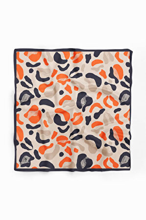 Saten İpek Leopar Desenli Kadın Bandana