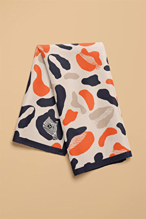 Saten İpek Leopar Desenli Kadın Bandana