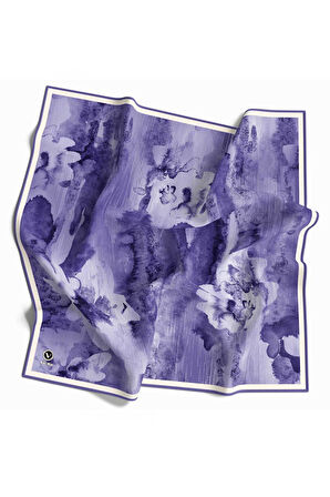 Twill Batik Desenli Saks Renkli 90x90 Eşarp (İpek İçermez) Dikim Şekli : El Dikişi