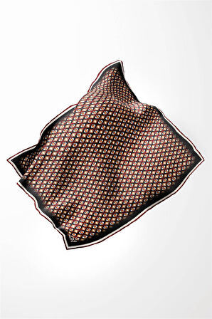 Twill Çıtır Desenli Bordo Renkli 90x90 Eşarp (İpek İçermez) Kenar Dikiş Şekli El Dikişli