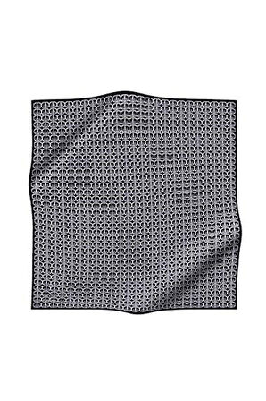 Vissona Tivil İpek Eşarp 60779 - 4 - 0001 - 0029 Siyah Gri Soyut Desen