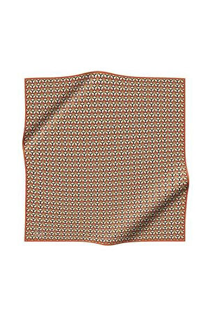 Vissona Tivil İpek Eşarp 60779 - 12 - 0014 Turuncu Soyut Desen