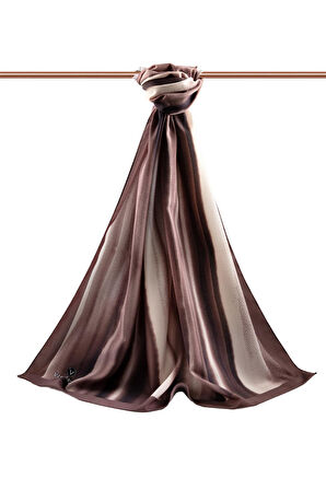 LÜKS MEDİNE İPEĞİ SULU BOYA ÇİZGİLİ DESENLİ GÜL KURUSU RENKLİ 75X195 KIRIŞMAZ ŞAL MOSS KREP DİKİŞ TİPİ İTALYAN DİKİŞLİ