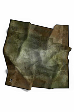 Kristal Batik Desenli Haki Renkli 90x90 Dikim Şekli : El Dikişi Eşarp (İpek İçermez)