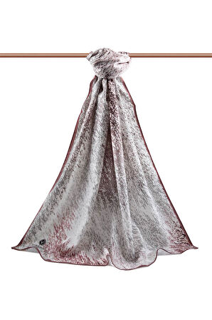 LÜKS MEDİNE İPEĞİ ZİKZAK GEOMETRİK DESENLİ PUDRA RENKLİ 75X195 KIRIŞMAZ ŞAL MOSS KREP DİKİŞ TİPİ İTALYAN DİKİŞLİ