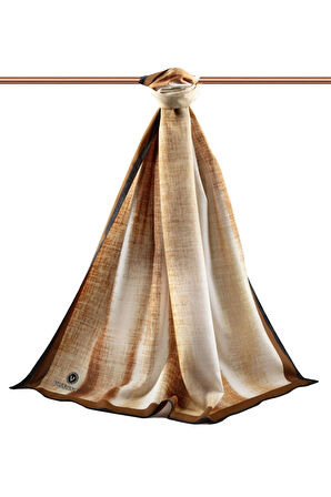 LÜKS MEDİNE İPEĞİ BATİK DESENLİ TABA RENKLİ 75X195 KIRIŞMAZ ŞAL MOSS KREP DİKİŞ TİPİ İTALYAN DİKİŞLİ