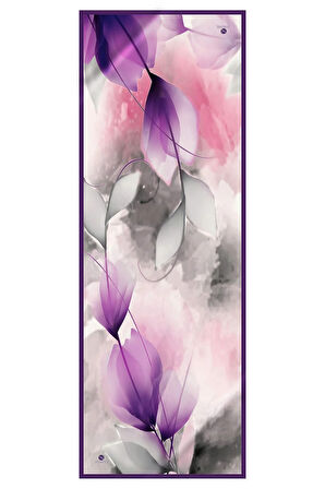 SÜVARİ ŞAL ÇİÇEK DESENLİ MOR - GRİ RENKLİ 75X210 ŞAL İTALYAN DİKİŞLİ