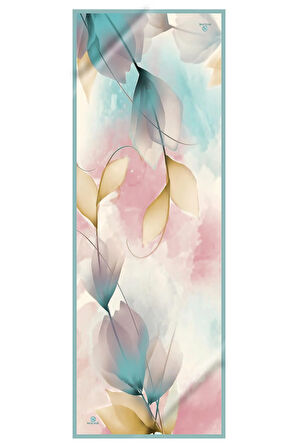 SÜVARİ ŞAL ÇİÇEK DESENLİ TURKUAZ - LİMON SARISI RENKLİ 75X210 ŞAL İTALYAN DİKİŞLİ