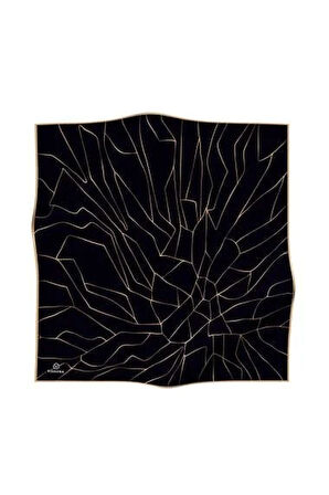 Vissona Tivil İpek Eşarp 60801 - 2 - 0001 - 0011 Siyah Çizgi Desen