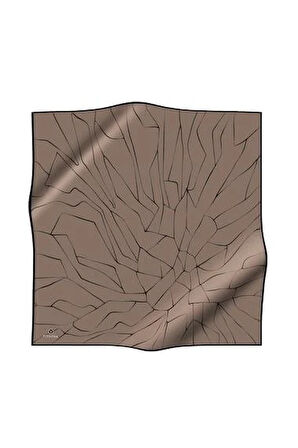 Vissona Tivil İpek Eşarp 60801 - 6 - 0005 - 0001 Vizon Siyah Çizgi Desen