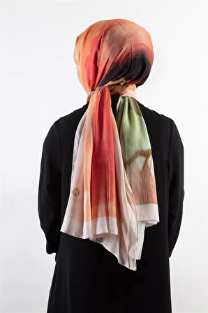 SÜVARİ ŞAL ÇİÇEK DESENLİ PEMBE - ZÜMRÜT YEŞİLİ RENKLİ 75X210 ŞAL İTALYAN DİKİŞLİ