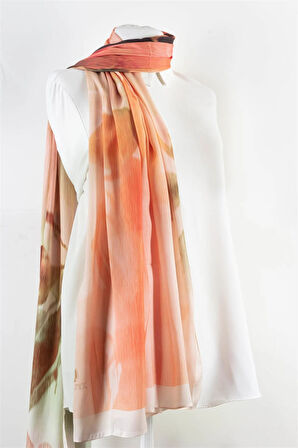 SÜVARİ ŞAL ÇİÇEK DESENLİ PEMBE - ZÜMRÜT YEŞİLİ RENKLİ 75X210 ŞAL İTALYAN DİKİŞLİ