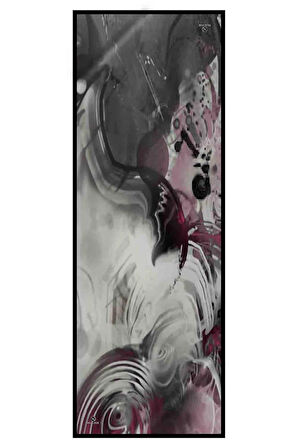 SÜVARİ ŞAL SOYUT DESENLİ GRİ - GÜL KURUSU RENKLİ 75X210 ŞAL İTALYAN DİKİŞLİ