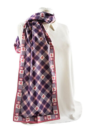 Modabutik Kalp Desenli Fular