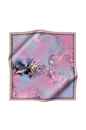 Vissona Tivil İpek Eşarp 60842 -8 - 0024 Pembe Dokulu Desen