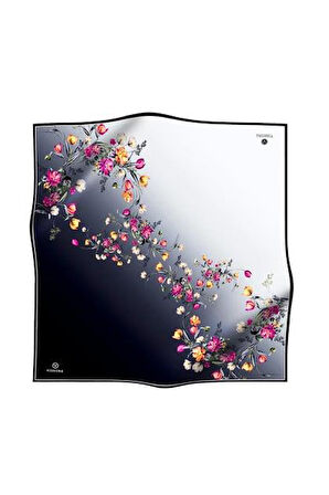 Vissona Tivil İpek Eşarp 60849 - 1 - 0001 Siyah Desen