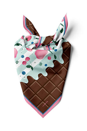 B60 Modabutik Çikolata Desenli Bandana