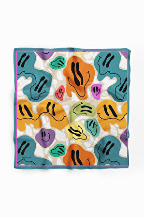 B38 Modabutik Smiley Desenli Bandana