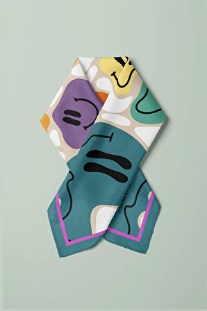 B38 Modabutik Smiley Desenli Bandana