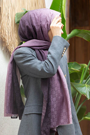 Vissona %57 İPEK %43 PAMUK Degrade Desenli Pudra 2 Renkli Şal -  70x190 Dikiş Tipi İtalyan Dikişli