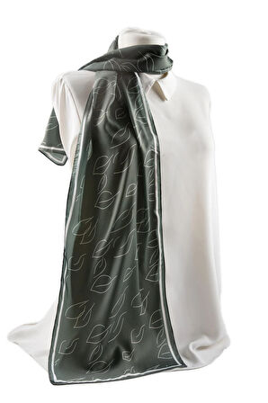 I4 Yaprak Desenli Fular 30x140