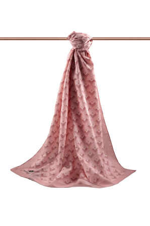 LÜKS MEDİNE İPEĞİ MİNİ MOTİF DESENLİ PUDRA RENKLİ 75X195 KIRIŞMAZ ŞAL MOSS KREP DİKİŞ TİPİ İTALYAN DİKİŞLİ