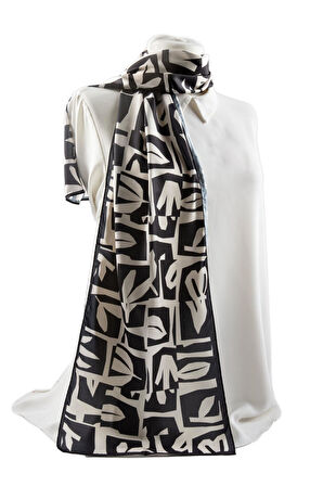 Geometrik Desenli Fular 30x140