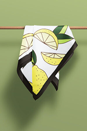 Bandana for Women 22"x 22" inch, Hair Scarf Accessory, Lemon pattern Bandana Square