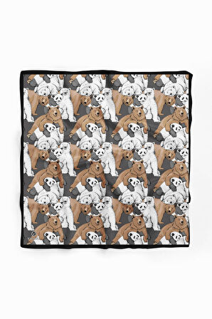 %100 İPEK AYI DESENLİ KADIN BANDANA 50X50