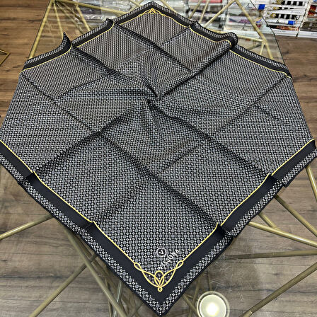 Minik Motif Desenli %100 Twill İpek Eşarp - 60960