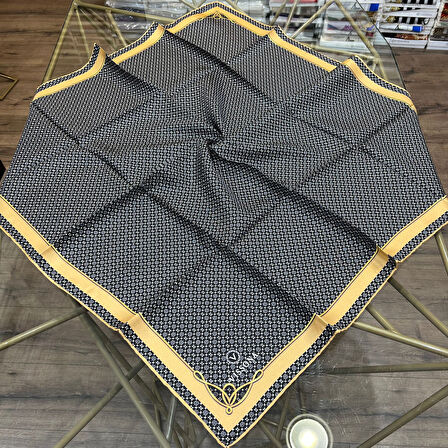 Minik Motif Desenli %100 Twill İpek Eşarp - 60960