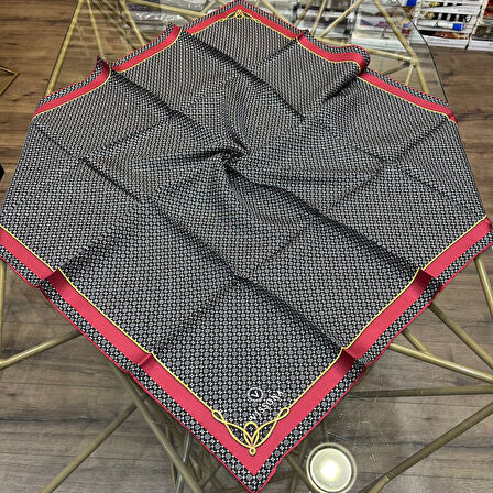 Minik Motif Desenli %100 Twill İpek Eşarp - 60960