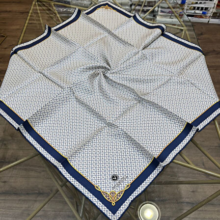 Minik Motif Desenli %100 Twill İpek Eşarp - 60960