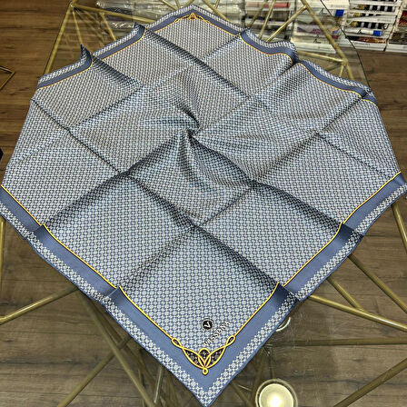 Minik Motif Desenli %100 Twill İpek Eşarp - 60960