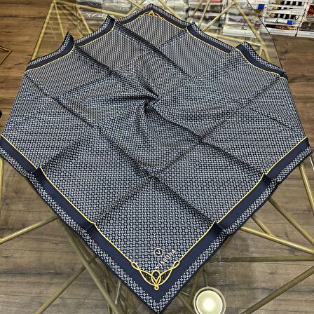 Minik Motif Desenli %100 Twill İpek Eşarp - 60960