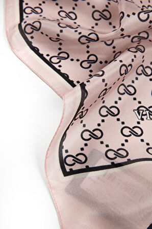 %100 İpek Minik Motif Desenli Pudra Renkli 92x210 Şal