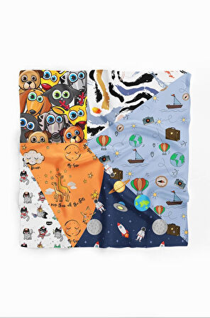 H39 Özel Üretim Dog Desenli Köpek Bandanası Turuncu 50x50 DG2072