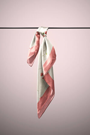 G27 Kadın Çiçek Desenli Bandana Pudra DG0105-22 Snz