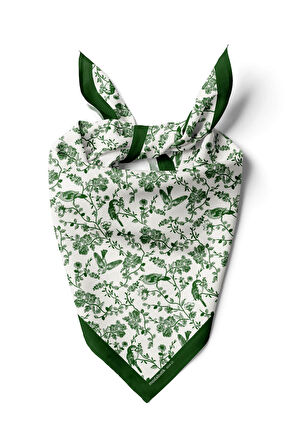 Kadın Garden Desenli Bandana 50x50 Yeşil DG0214-22 Snz