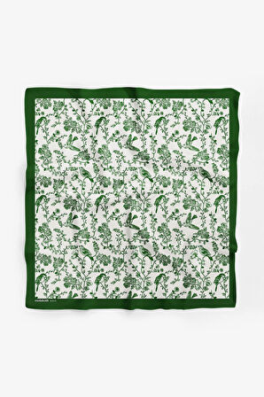 Kadın Garden Desenli Bandana 50x50 Yeşil DG0214-22 Snz