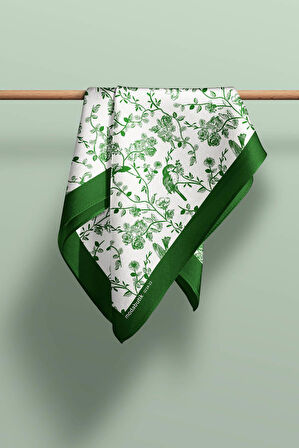 Kadın Garden Desenli Bandana 50x50 Yeşil DG0214-22 Snz