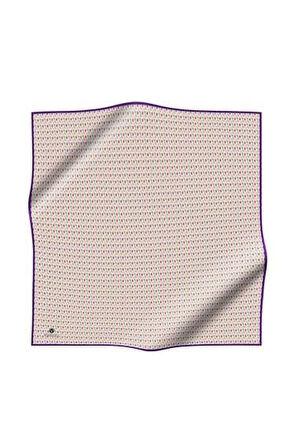 Vissona Tivil İpek Eşarp 60992 - 13 - 0023 Krem Mor Kırçıllı Desen