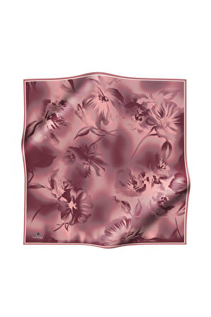 % 57 İPEK % 43 VİSKON Twill İpek Çiçek Desenli Pudra Renkli 90x90 Dikim Şekli : El Dikişi Eşarp