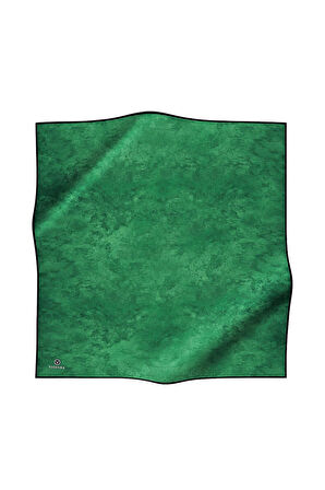 % 57 İPEK % 43 VİSKON Twill İpek Doku Desenli Zümrüt Yeşili Renkli 90x90 Eşarp Dikim Şekli : El Dikişi