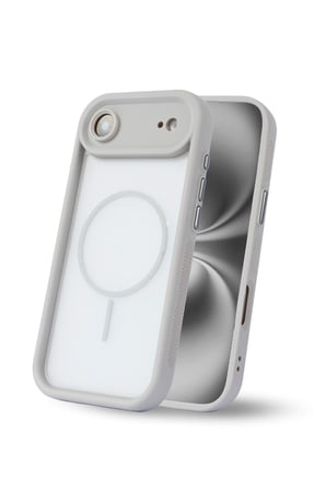 iPhone Air Uyumlu Kamera Korumalı Magsafe Wireless Şarj Özellikli Mat Silikon Gri renkli Silikon Telefon Kılıfı