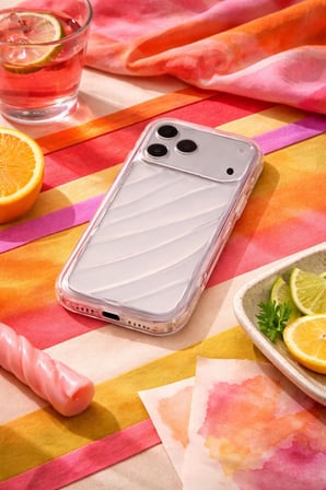 iPhone 17 Pro Max Uyumlu Telefon Kılıfı Kamera Çıkıntılı Kabartmalı Parlak Desenli Darbe Emici Silikon Kılıf