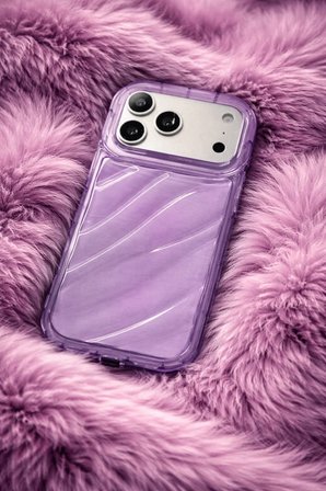 iPhone 17 Pro Max Uyumlu Telefon Kılıfı Kamera Çıkıntılı Kabartmalı Parlak Desenli Darbe Emici Silikon Kılıf
